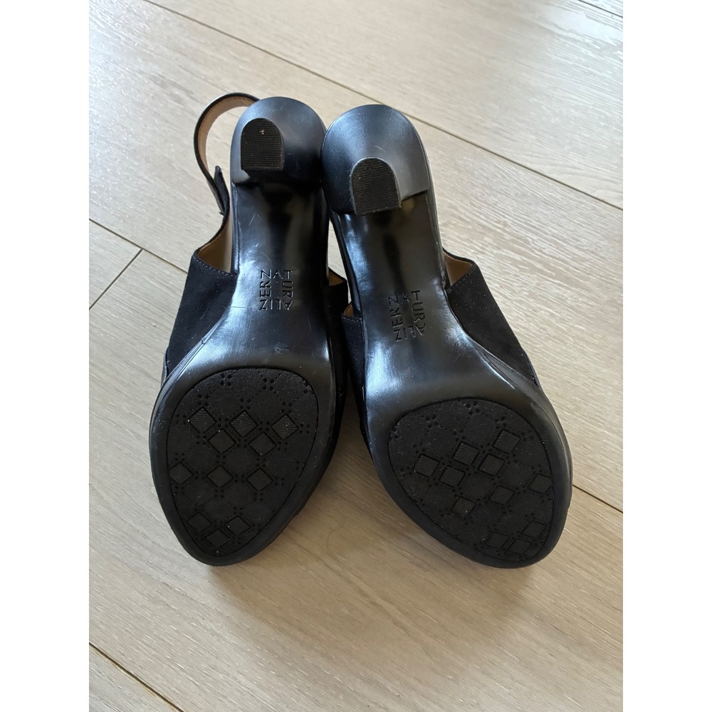 Naturalizer Dawn Black Peep Toe Slingback Block Heel Platform Sandals Mens 8.5M - Picture 4 of 6
